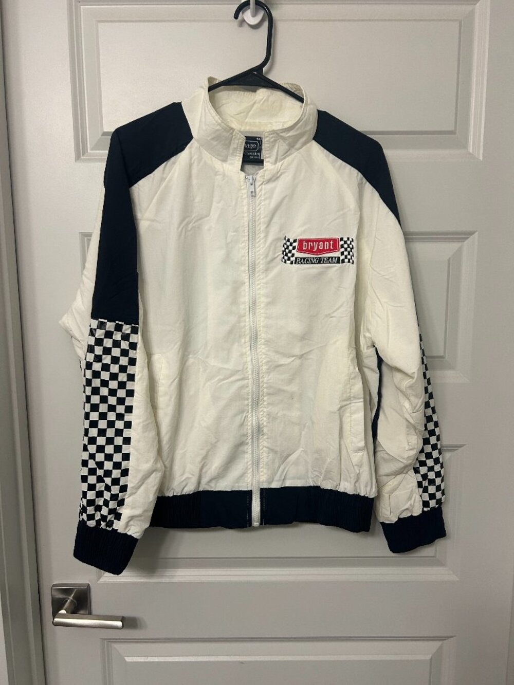 Vintage Bryant Racing Full Zip Jacket Vantage USA Size Medium Checkered NASCAR
